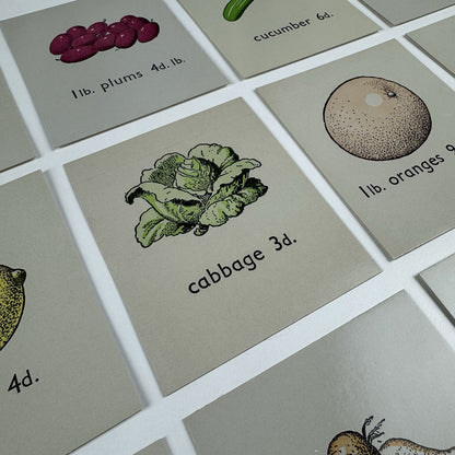 No 10 The Greengrocer's Shop educational maths toy | E.J. Arnold c.1950s – 86 cards