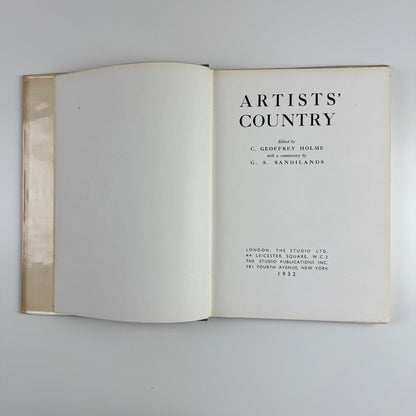Artists' Country edited by C. Geoffrey Holme | The Studio, London, 1932