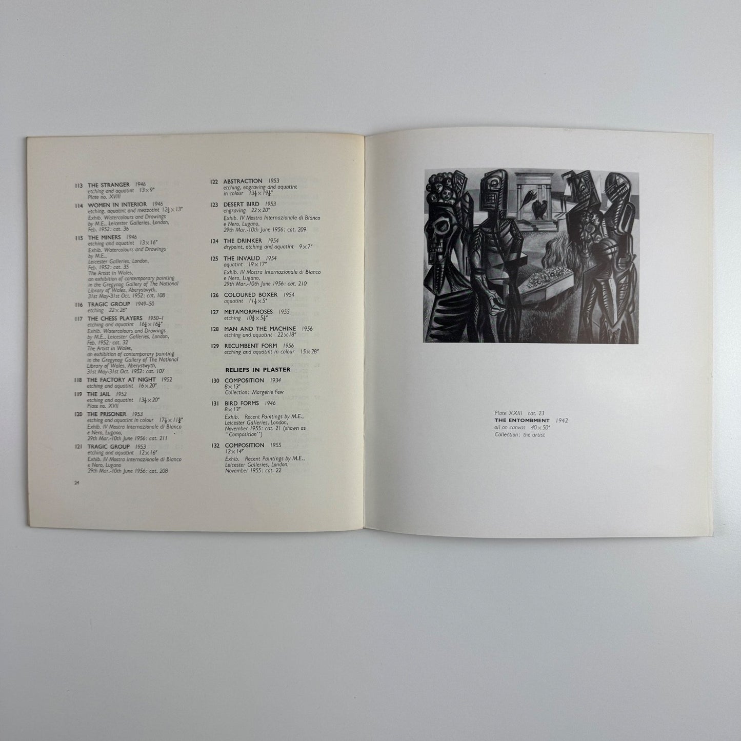 Merlyn Evans paintings, drawings and etchings Whitechapel Art Gallery 1956