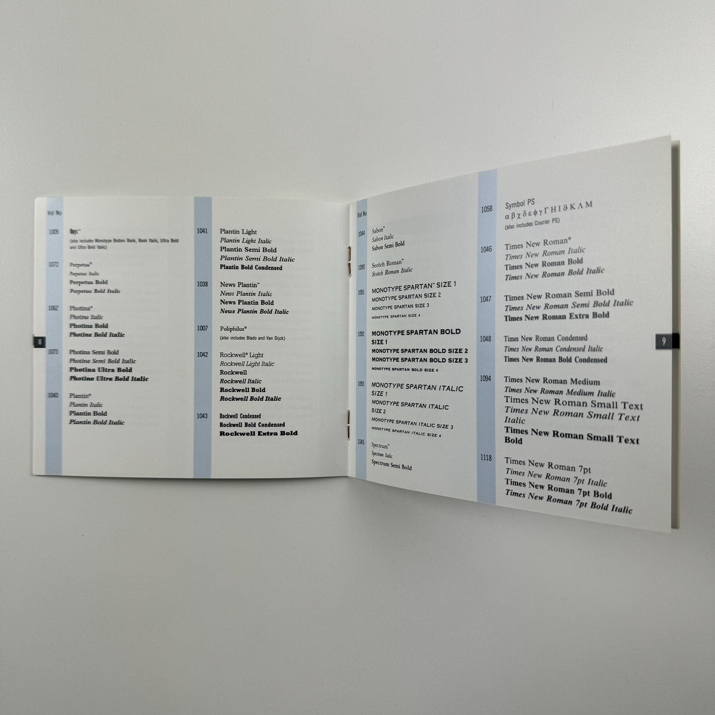 Monotype Type Face Library – Classic Fonts | Small booklet, undated