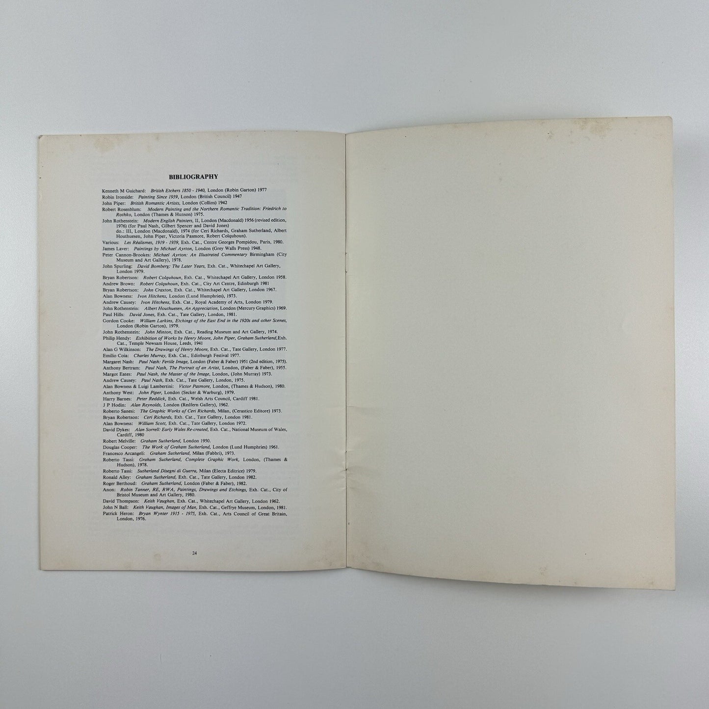 John Piper and English Neo-Romanticism | National Museum of Wales catalogue, 1982