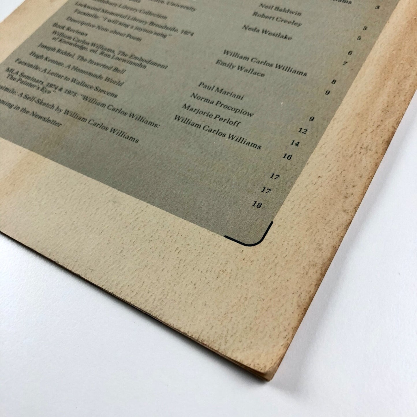 William Carlos Williams Newsletter | Volume 1, Number 1, Fall 1975