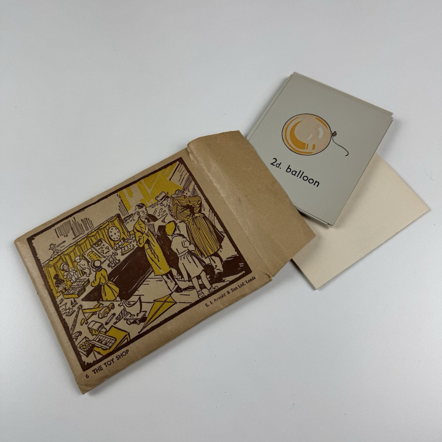 No 6 The Toy Shop educational maths toy | E.J. Arnold c.1950s – 12 cards & 2 leaflets
