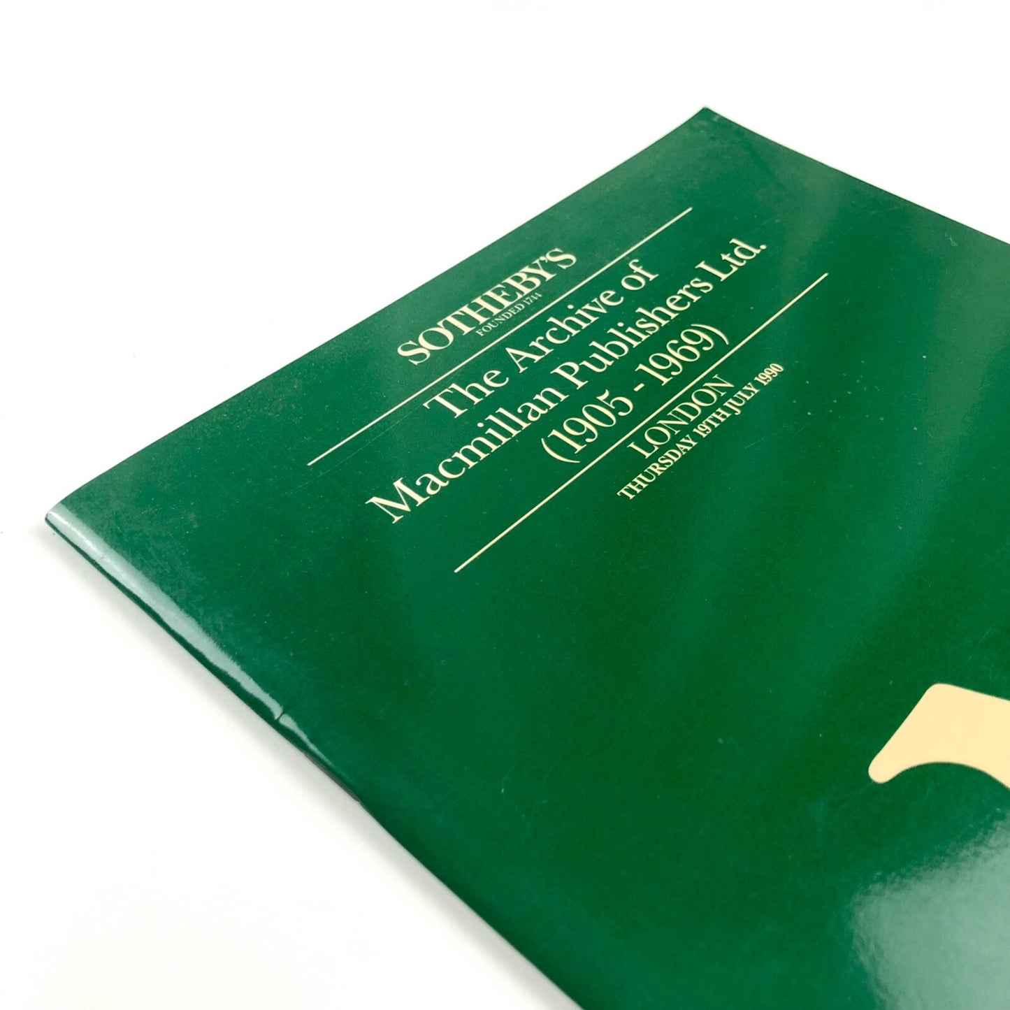 The Archive of Macmillan Publishers 1905-1969 | Sotheby's London, 19 July 1990