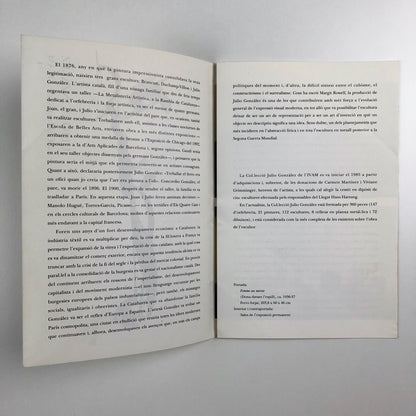 Julio González – La Col.lecció de l'IVAM Centre | Julio Gonzalez leaflet, 1985