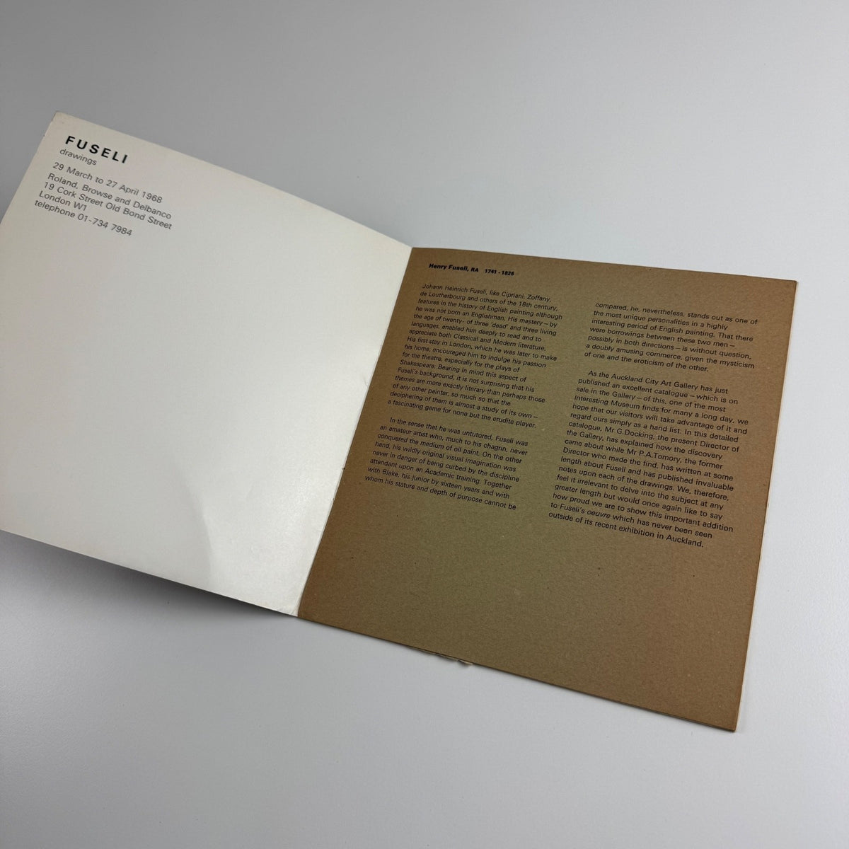 Fuseli drawings | Roland, Browse and Delbanco, 1968