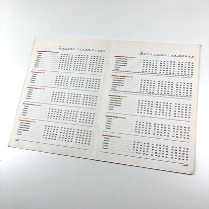 Copyfitting book showing average number of lower case characters contained in given measures | Booklet produced by J.H. Graphics Ltd.