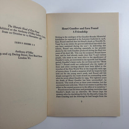 Henri Gaudier & Ezra Pound. A Friendship. An essay by Richard Cork | Anthony d’Offay, 1982