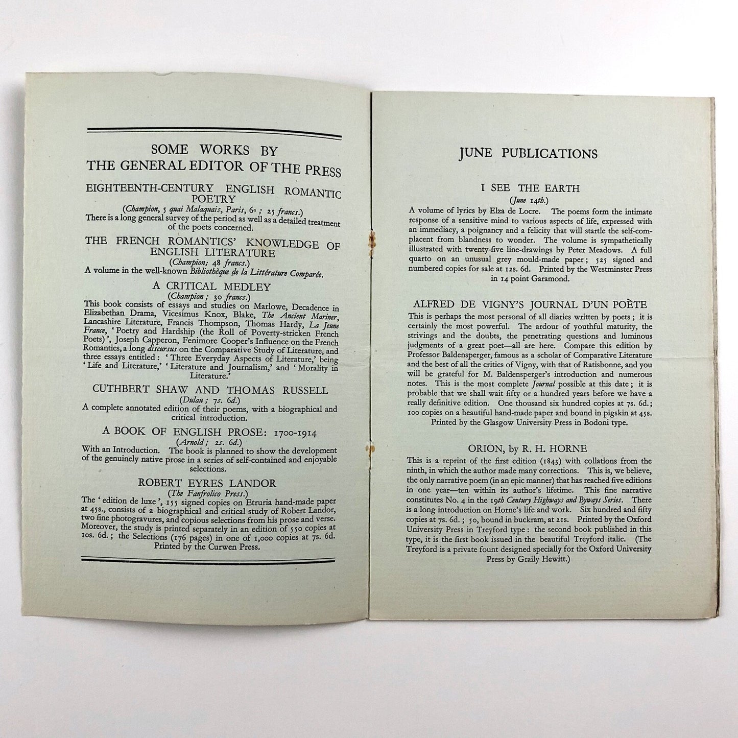 The June-July List of the Scholartis Press, 30 Museum Street | Eric Partridge | Undated, c.1928