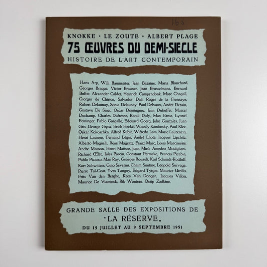 Knokk, Le Zoute, Albert Plage 75 oeuvres du demi-siècle La Réserve 1951 E.L.T. Mesens