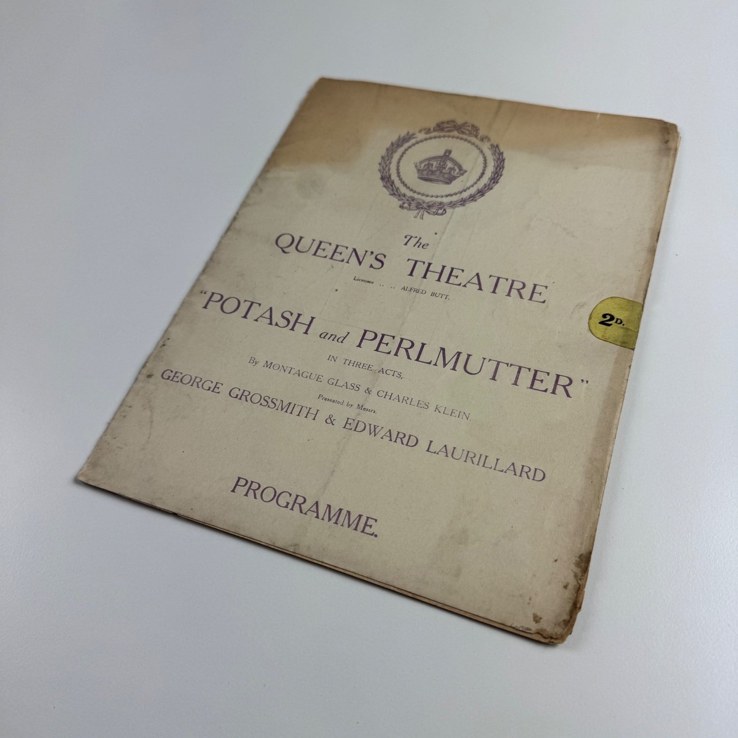 Programme The Queen’s Theatre ‘Potash and Perlmutter' Montague Glass c.1914