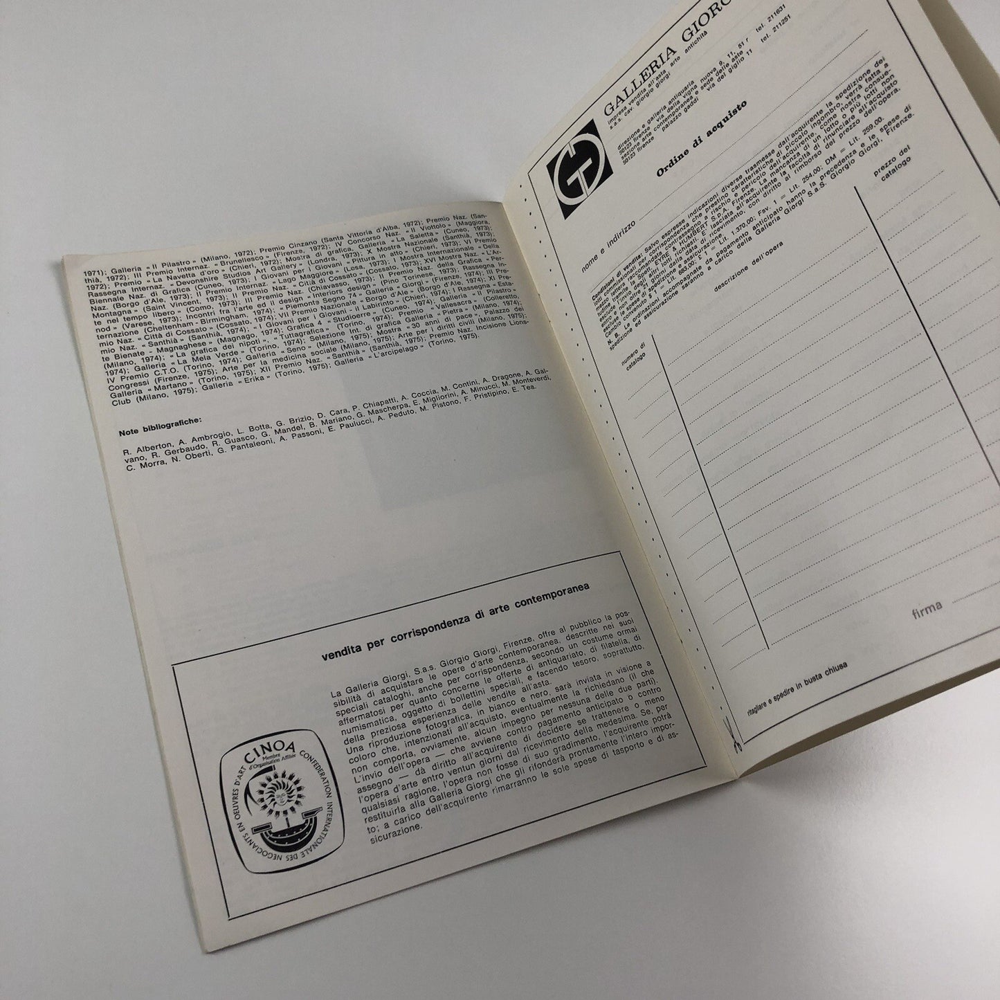 Sergio Agosti | Galleria Giorgi, Florence | July 1976 exhibition catalogue