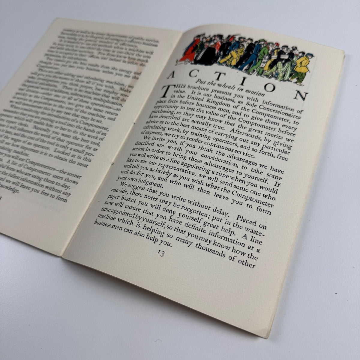 Booklet A great step forward. An amazing machine. The new comptometer. Booklet designed by  Claud Lovat Fraser Curwen Press 1921
