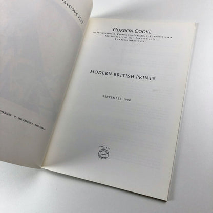 Modern British Prints | Gordon Cooke exhibition catalogue, 5 September 1990