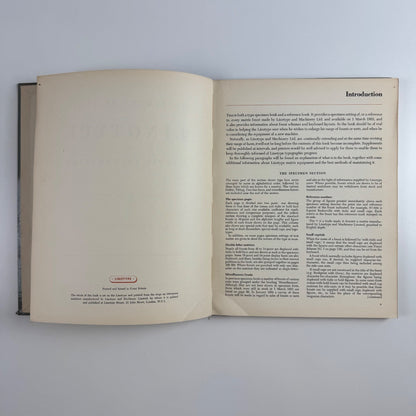 Specimens of Faces Linotype Matrix Information July 1953