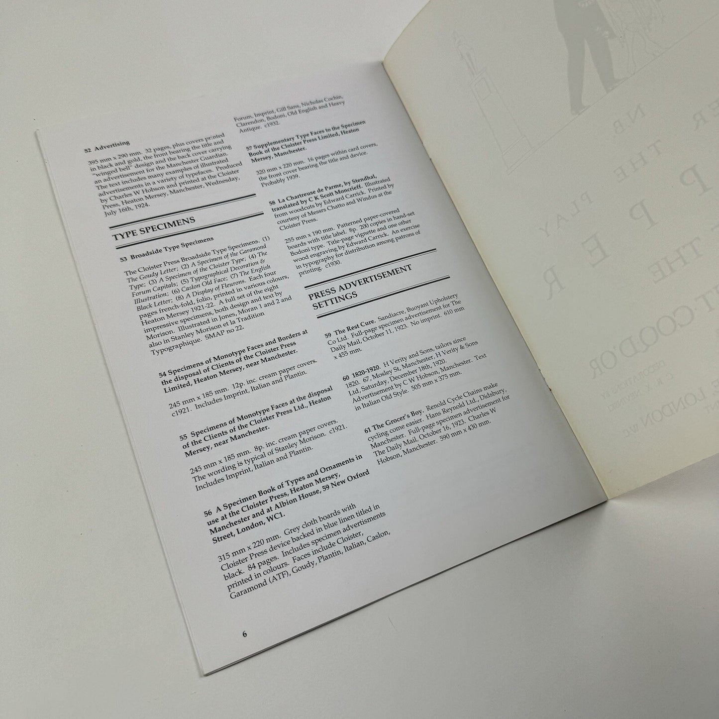 The Cloister Press Heaton Mersey near Manchester | Catalogue of the Collection in The Manchester University Library by Ian Rogerson | Second edition 1993