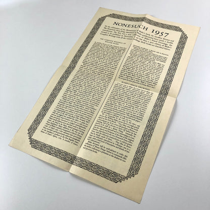 Nonesuch News 1957 | The Nonesuch Press – fold out leaflet