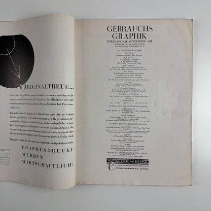 Gebrauchsgraphik International Advertising Art May 1929 Vol 6 no. 5 edited by Professor HK Frenzel