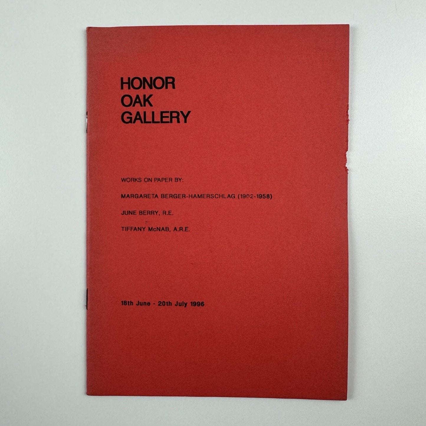 Works on paper by Margarete Berger-Hamerschlag, June Berry, Tiffany McNab | Honor Oak Gallery catalogue, 1996