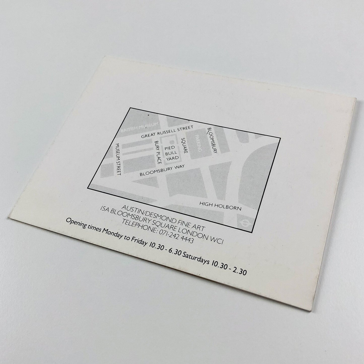 Paintings – 1949 to 1989 by John Milnes-Smith | Austin/Desmond private view invitation | Folded card, 1990
