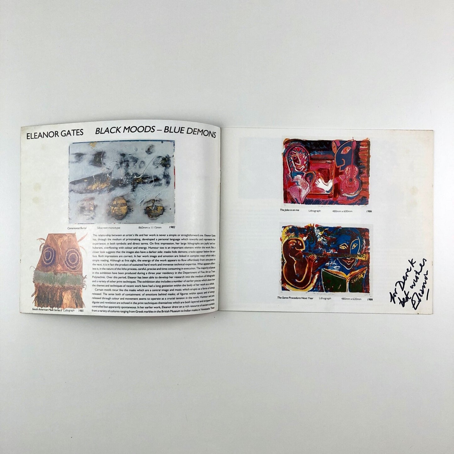 Eleanor Gates – Black Moods, Blue Demons | Bonington Art Gallery, Trent Polytechnic | 1989 catalogue