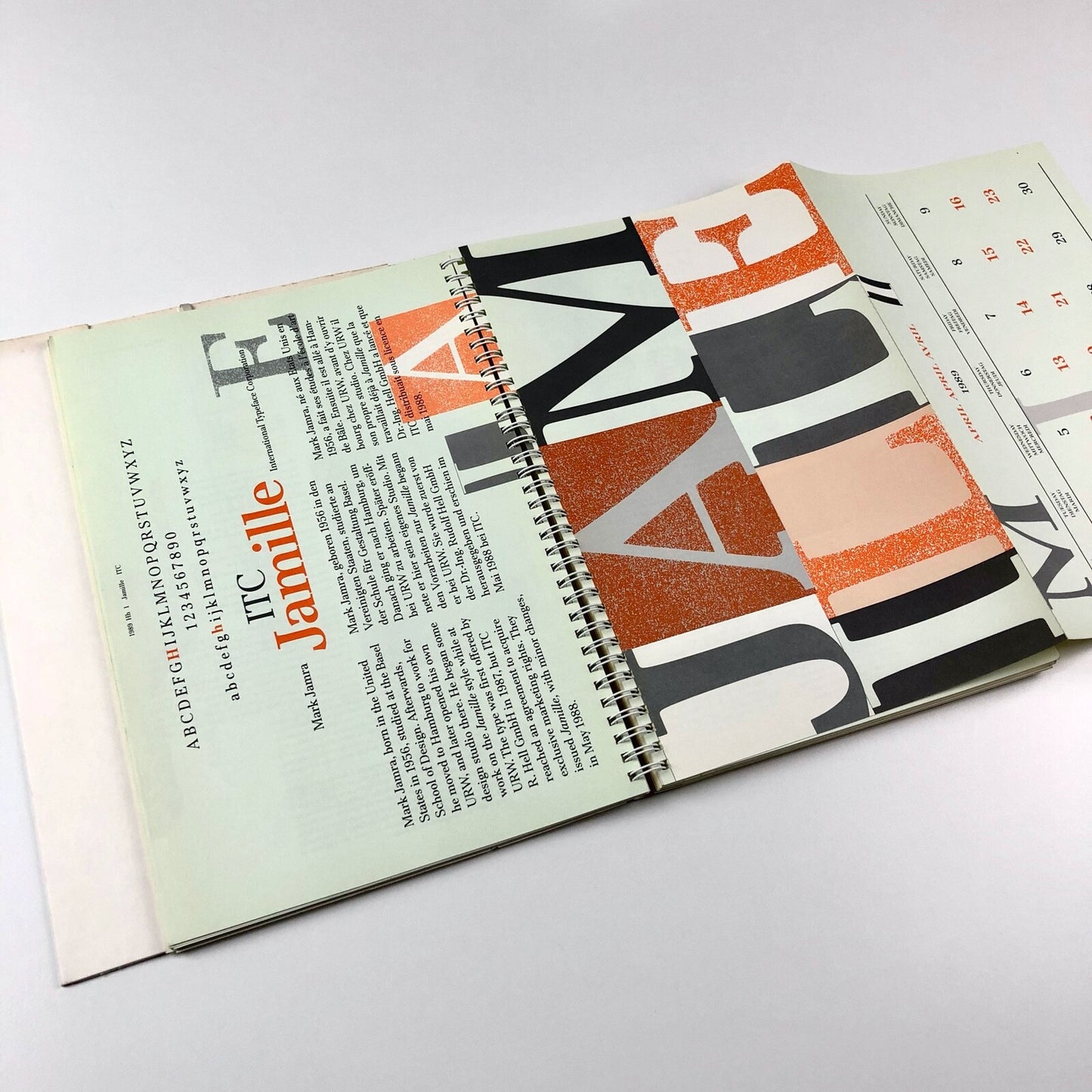 26 Letters / Letters / Lettres | 1989 wire-bound calendar ATypI | Bundesverbandes