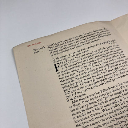 Prospectus – Ovyde Hys Booke of Methamorphose | William Caxton | Basil Blackwell 1923