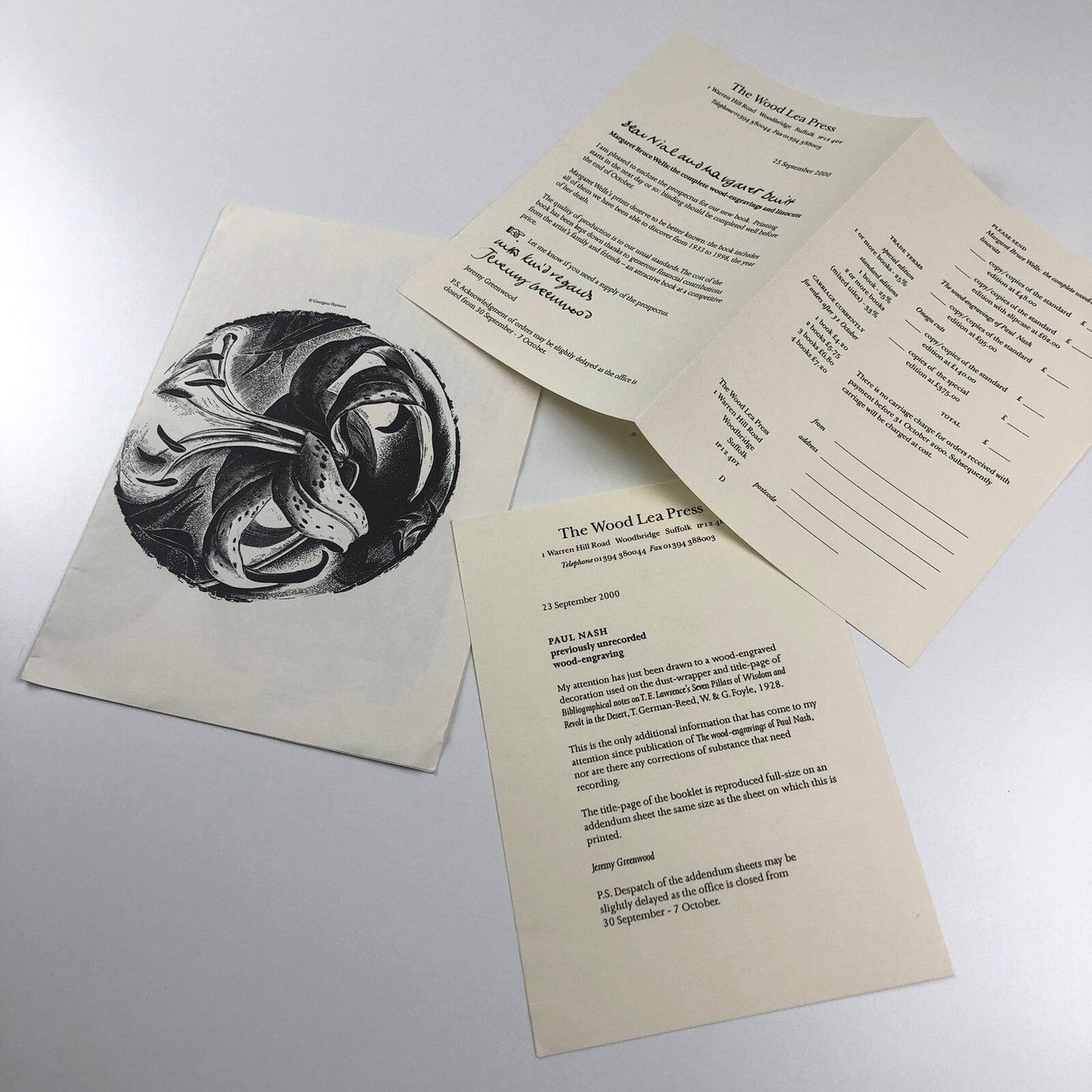 Leaflet – Margaret Bruce Wells: Complete Wood Engravings | The Wood Lea Press, 2000