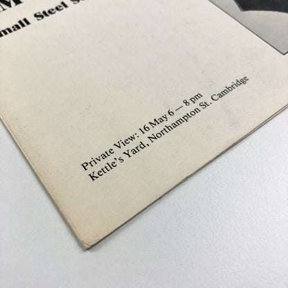 Private view invite for Tim Scott Small Steel Sculptures | Kettle's Yard, Cambridge, 1980