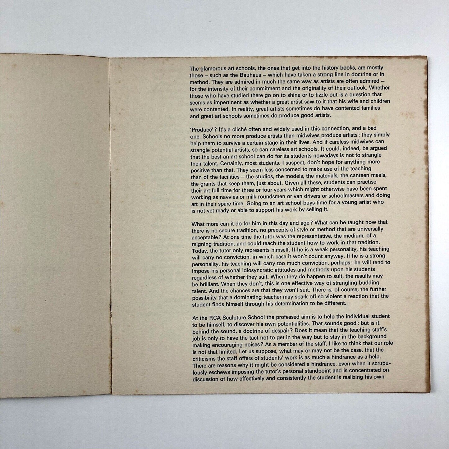 Towards Art II – Sculptors from the Royal College of Art | Exhibition catalogue, 1965