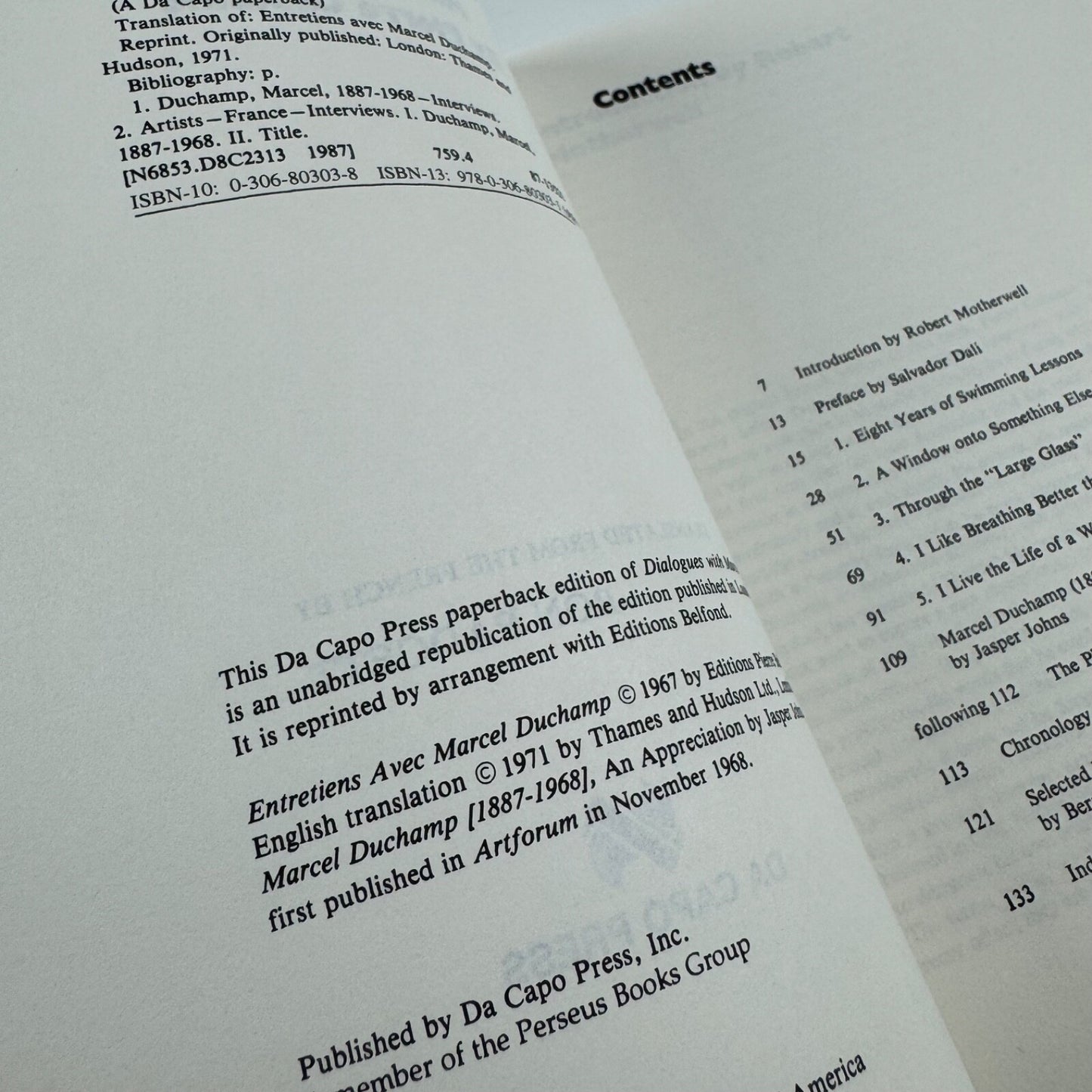 Dialogues with Marcel Duchamp by Pierre Cabanne | Da Capo Press, 1987