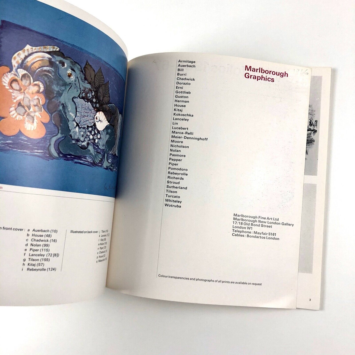 Marlborough Graphics. New Portfolios 1966-67 Marlborough Fine Art catalogue booklet | Gordon House