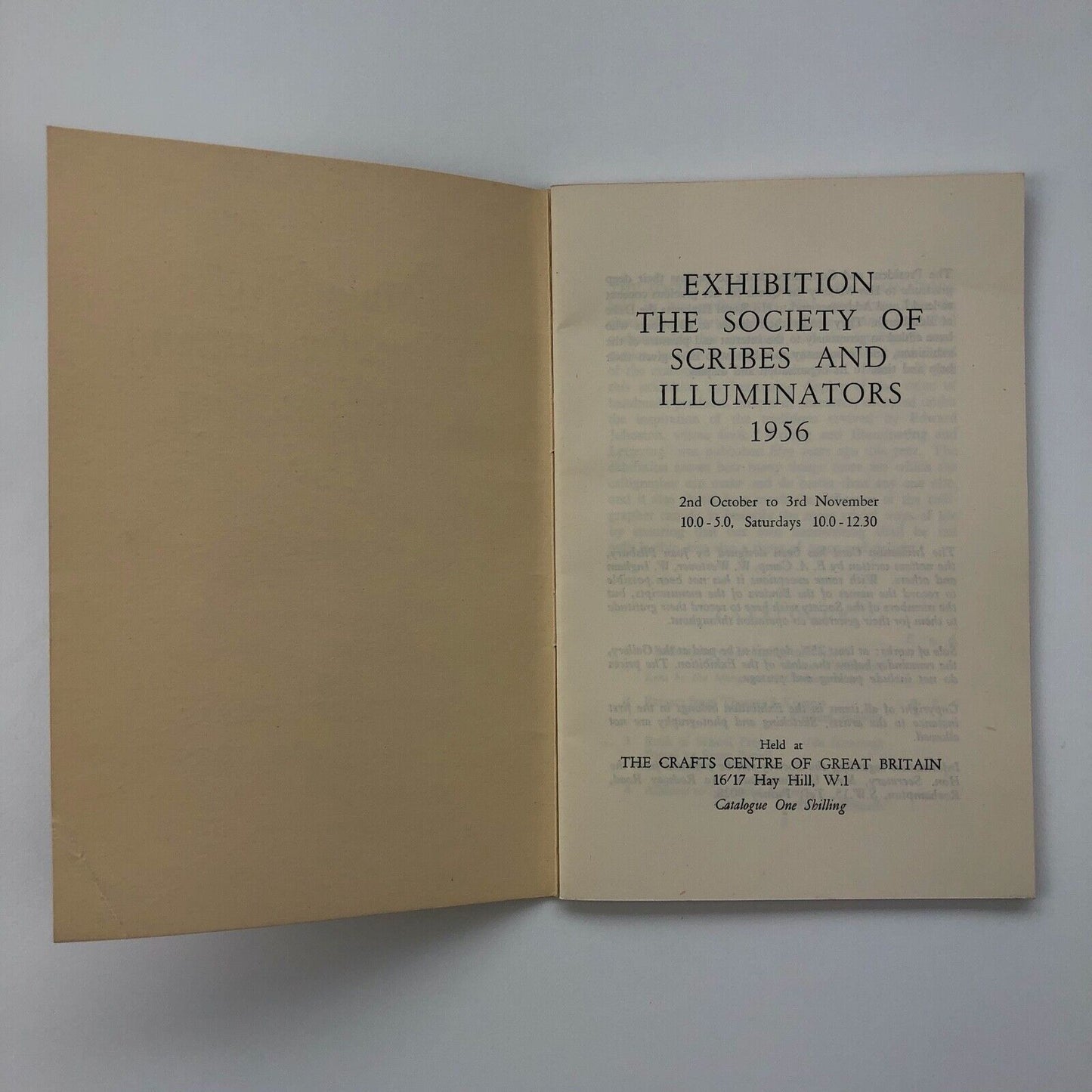 Exhibition of Calligraphy, Lettering & Illuminating 1956 | Society of Scribes and Illuminators | Crafts Centre of Great Britain