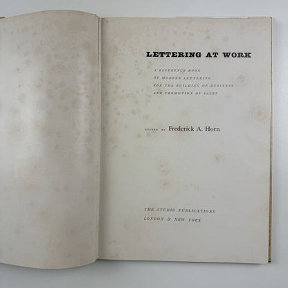 Lettering at Work by Frederick A. Horn | Studio Publication, 1955