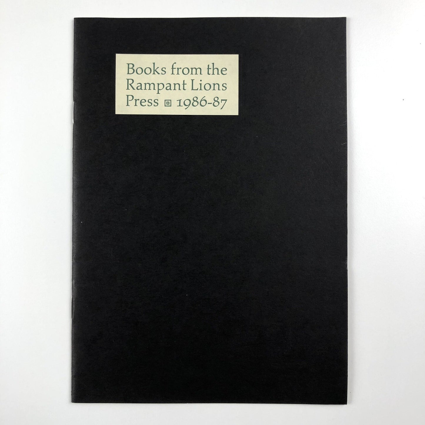 Books from the Rampant Lions Press 1986-87 | Sebastian Carter signature