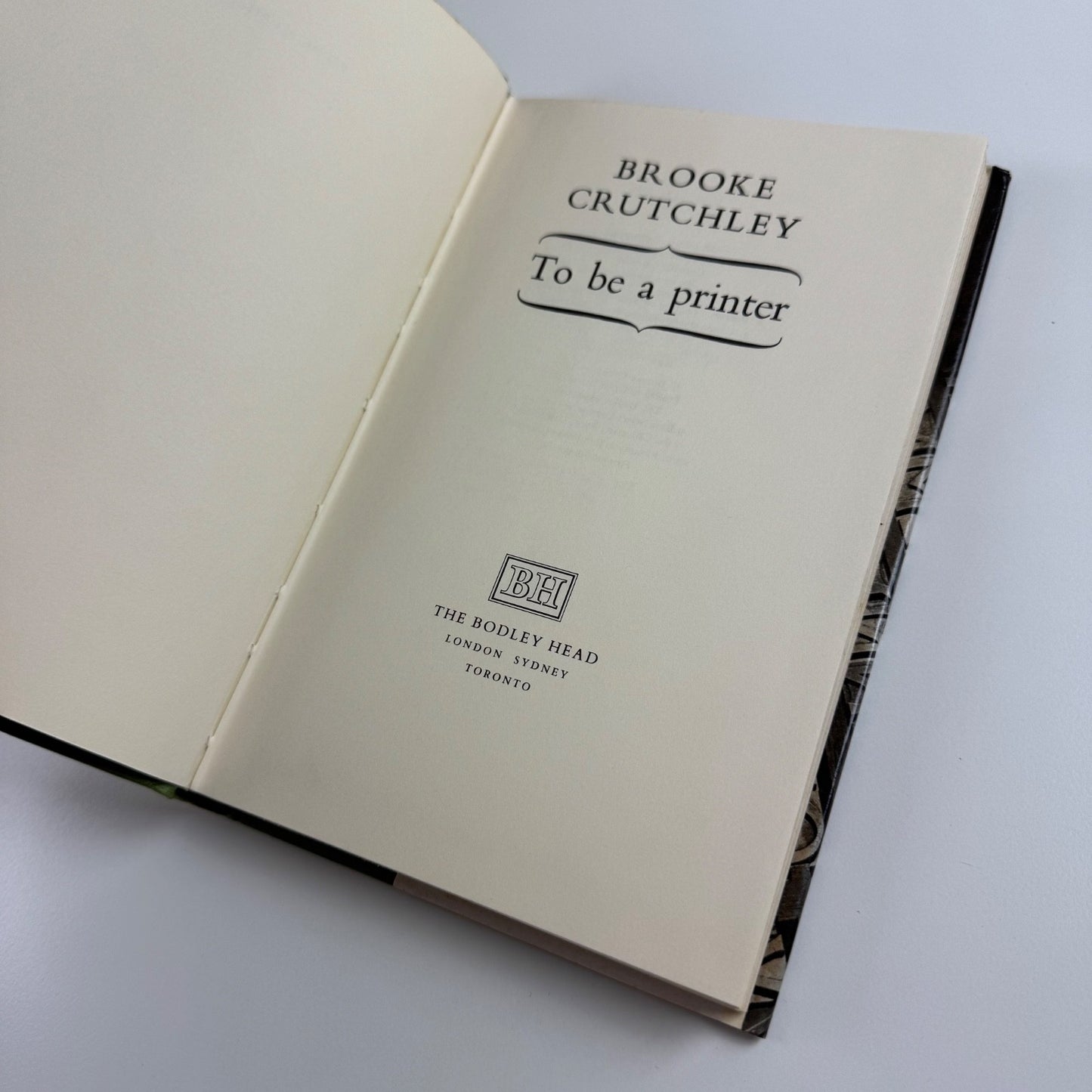 To be a printer by Brooke Crutchley | The Bodley Head, 1980