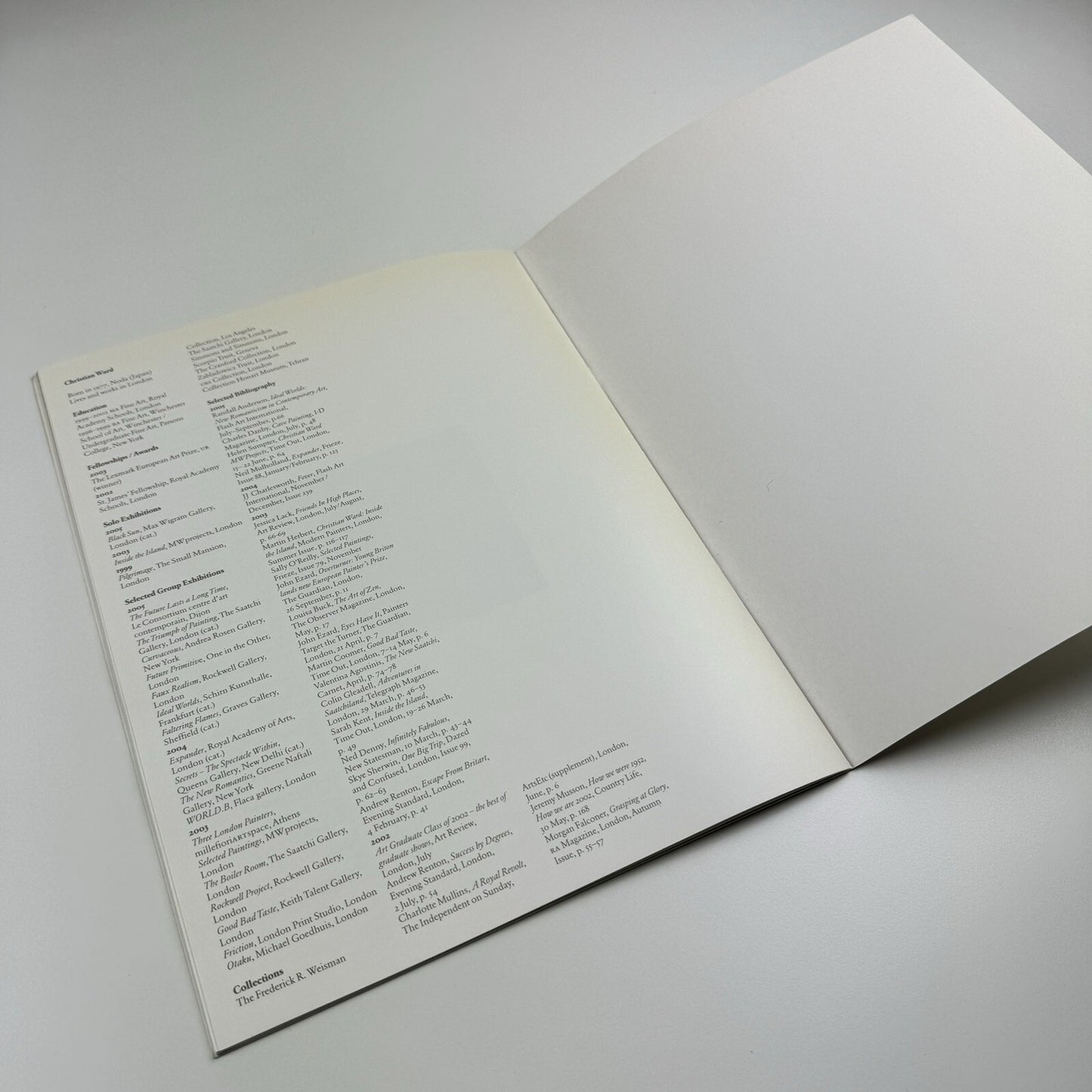 Christian Ward. Black Sun | Max Wigram Gallery London, 2005 catalogue