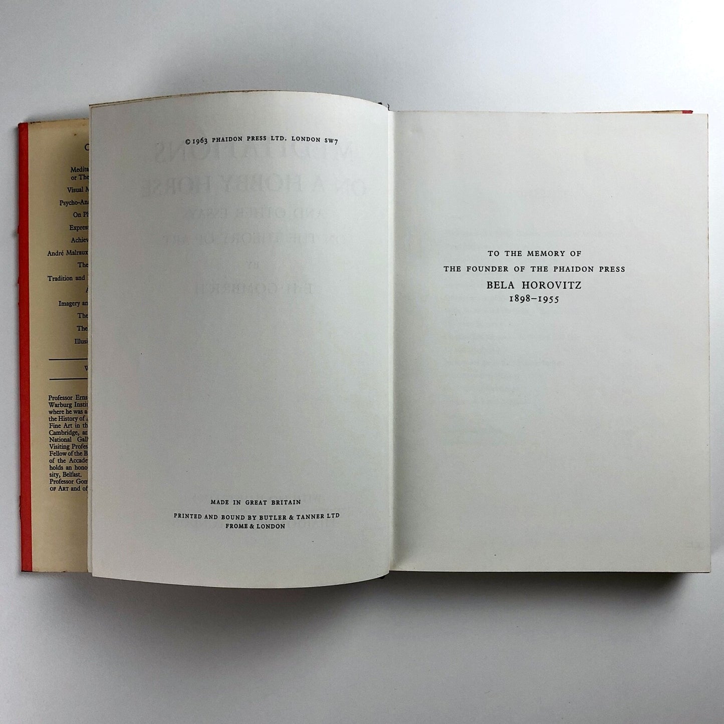 Meditations on a Hobby Horse and Other Essays on the Theory of Art, by E.H. Gombrich | Phaidon Press, 1963