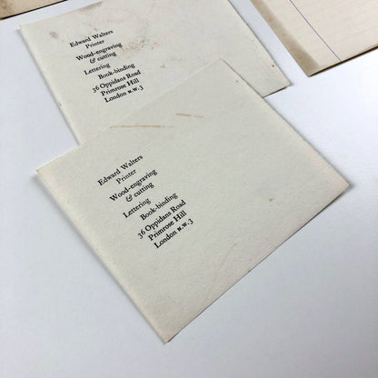 Four pieces of printed ephemera relating to Edward Walters | Fleece Press, c.1930s