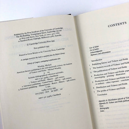 American Literary Publishing in the Mid-nineteenth century. The Business of Ticknor and Fields | Michael Winship | Cambridge University Press, 1995