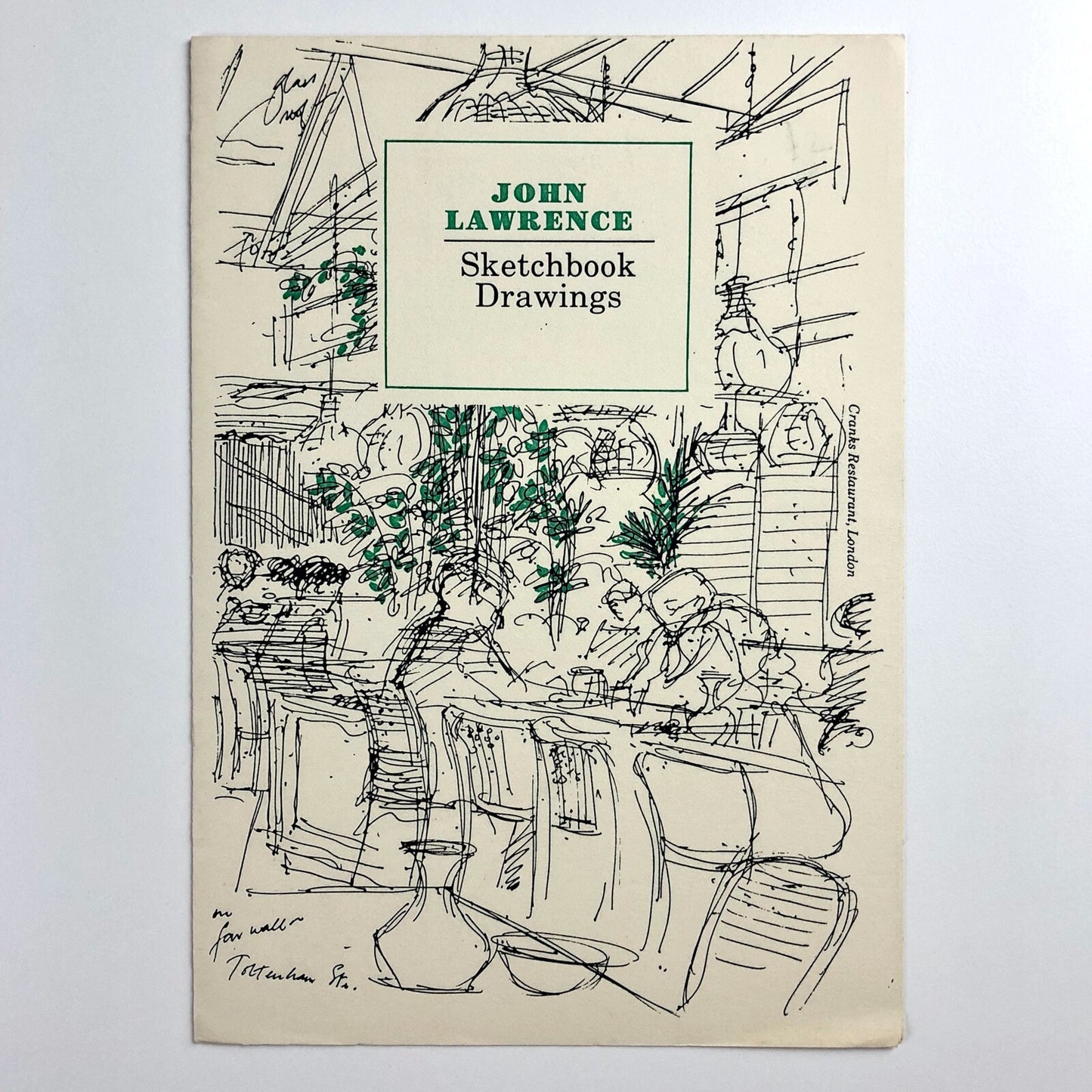 Leaflet to promote: Sketchbook Drawings by John Lawrence | Cover Cranks Restaurant