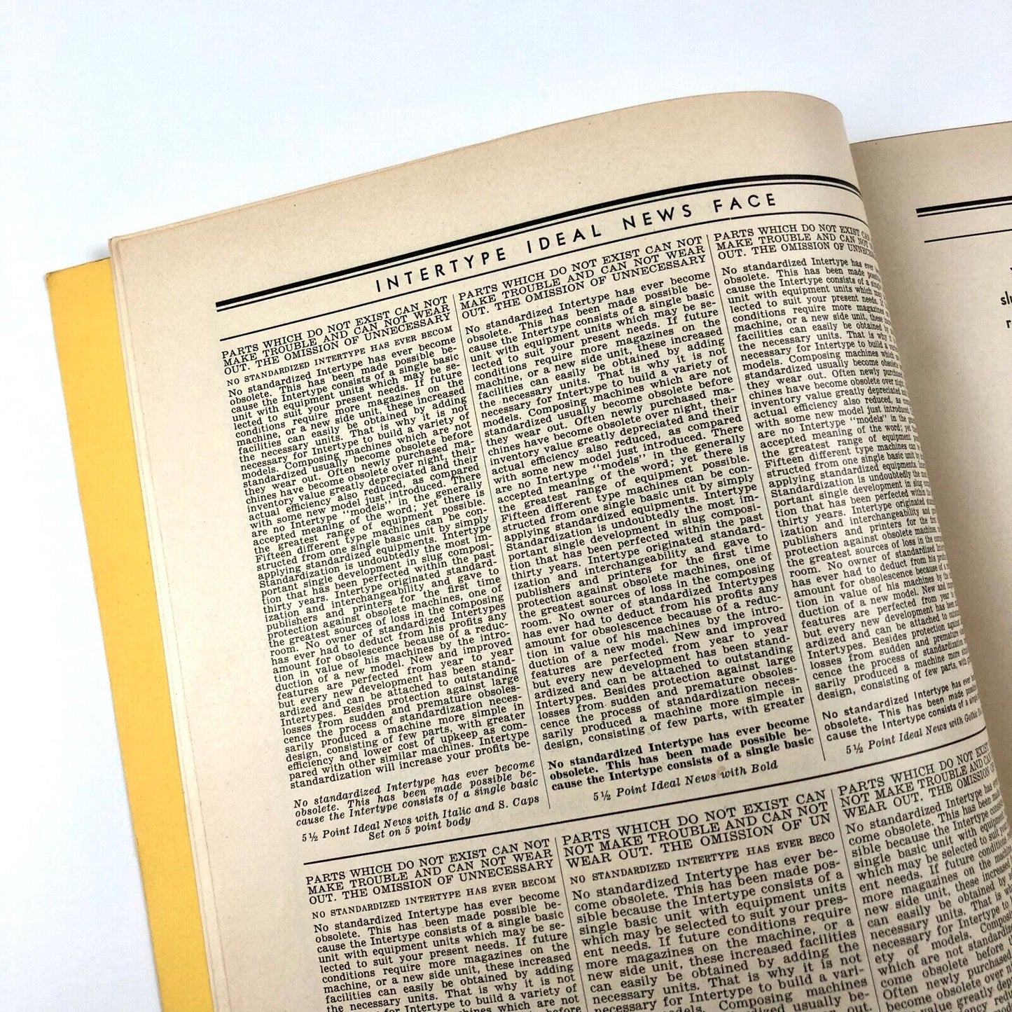 Intertype Corporation: Ideal News Face | Type specimen brochure, 1930s?