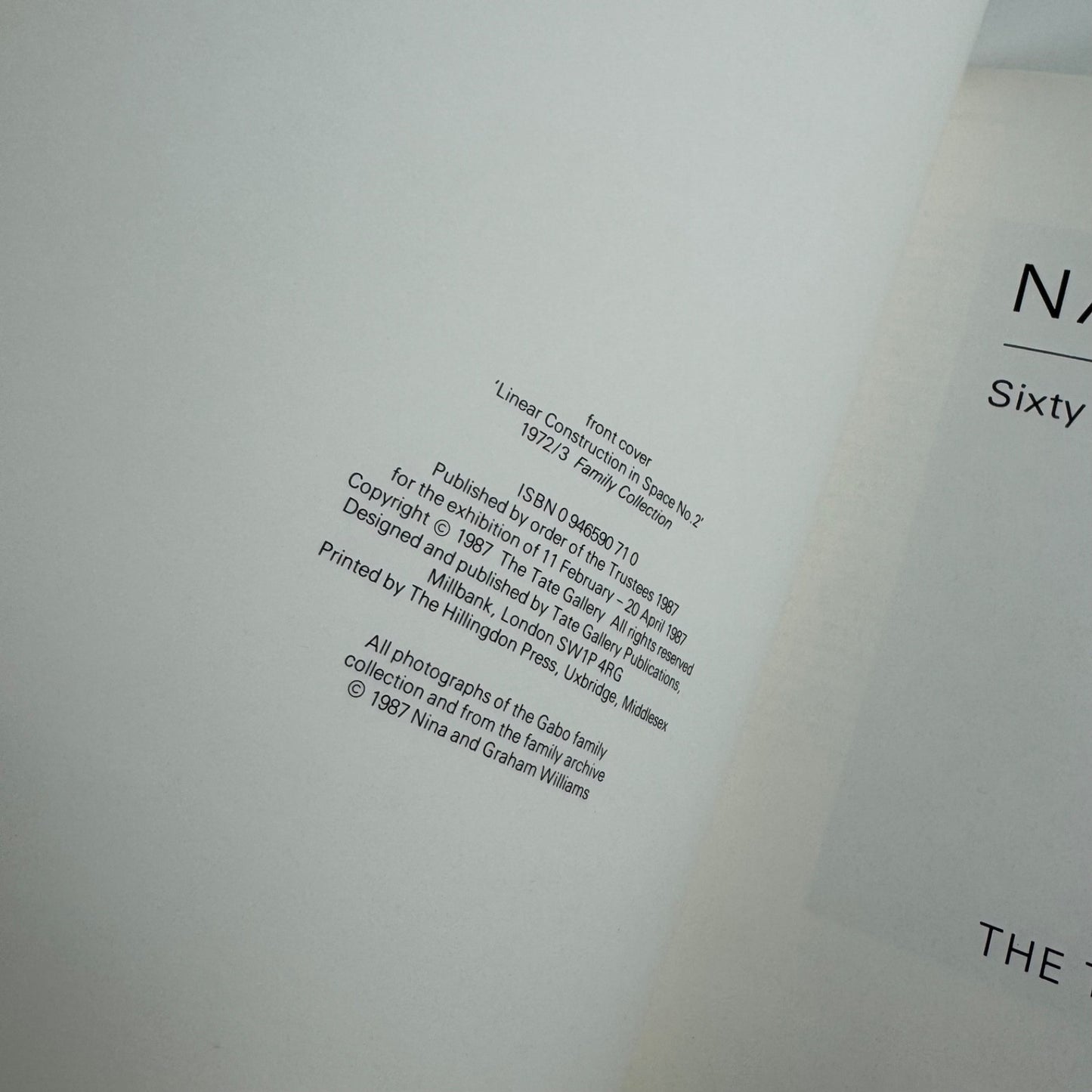 Naum Gabo. Sixty Years of Constructivism Tate Gallery, 1987 + private view invitation, and photos