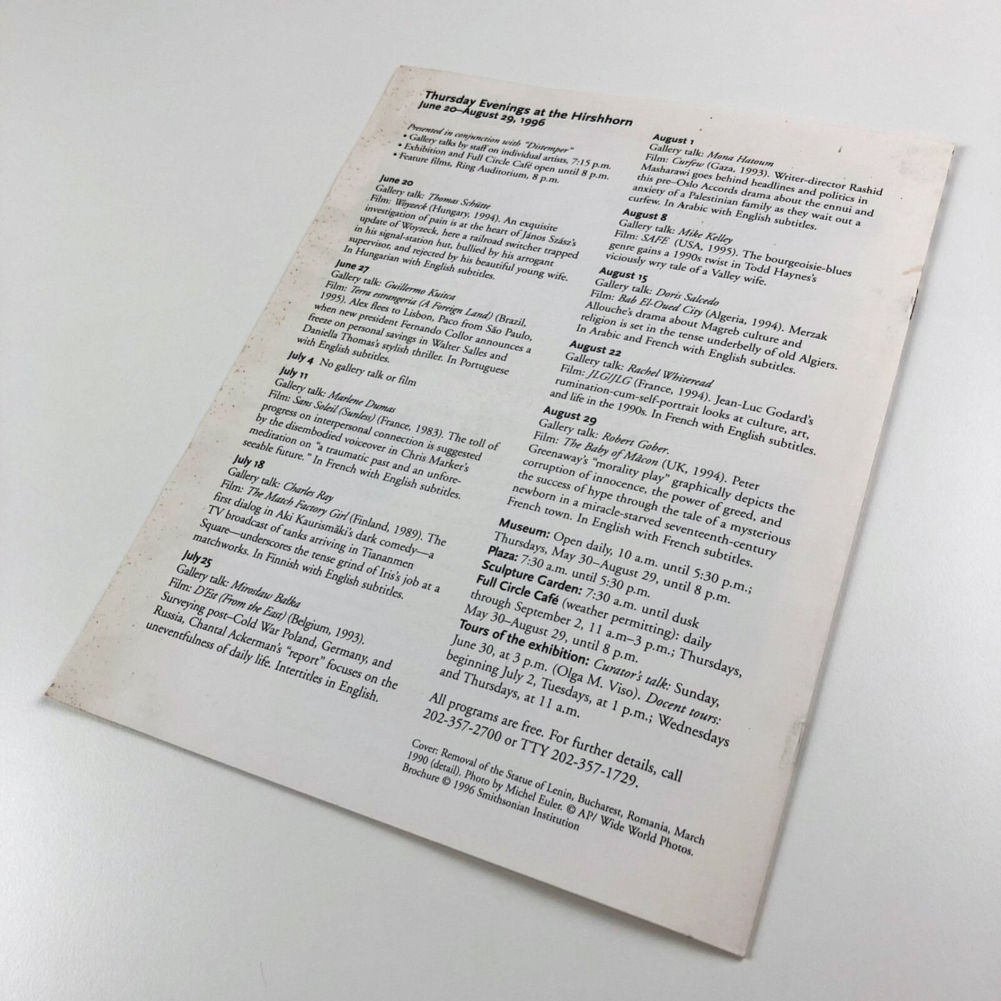 Distemper – Dissonant Themes in the Art of the 1990s | Smithsonian Institute catalogue leaflet, 1996