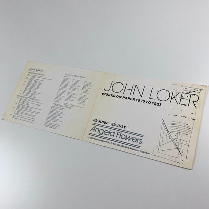 John Loker. Works on paper 1970 to 1983 | Angela Flowers, London | Folded card