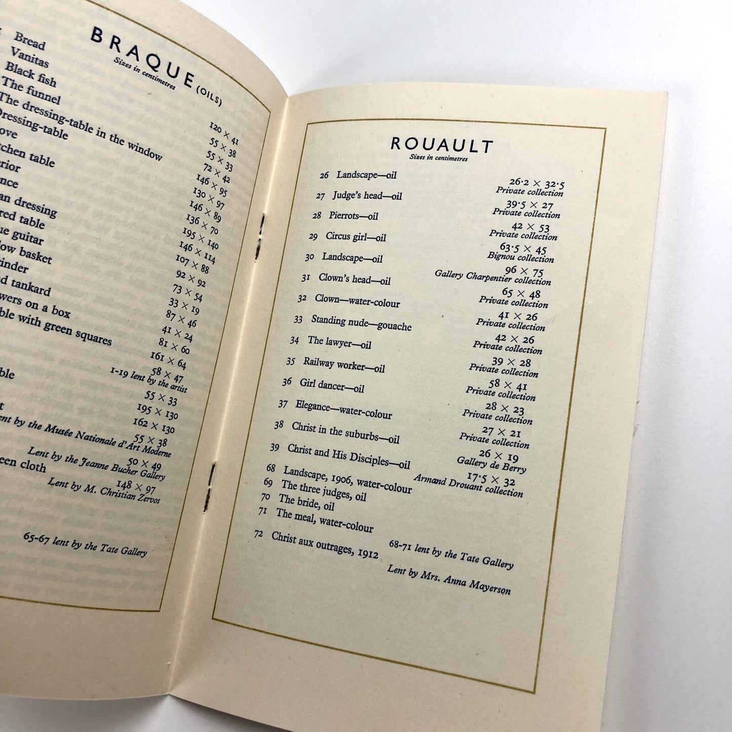 Braque and Rouault | British Council exhibition | Tate Gallery catalogue, 1946