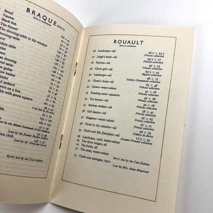 Braque and Rouault | British Council exhibition | Tate Gallery catalogue, 1946