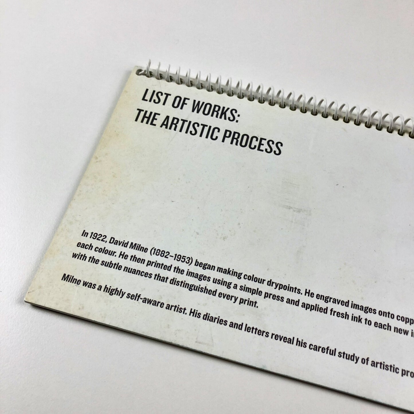 David Milne, List of Works: The Artistic Process Thomson Collection Ontario 2001