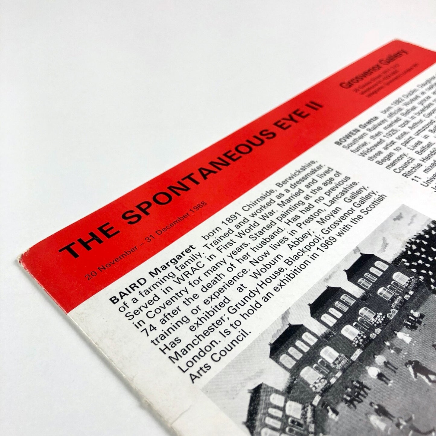 The Spontaneous Eye II – Grosvenor Gallery folded card, Nov-Dec 1968