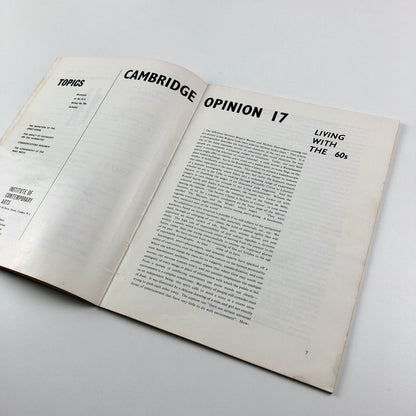 Cambridge Opinion magazine | No. 17 Living with the 60s | edited by Robert Freeman